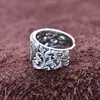 Joias de prata de lei S925 para homens, personalidade dominante, logotipo de flecha, padrão de rattan, anel aberto, anel único, anel do dedo, moda