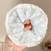 2026 Novo Estilo Estilo Floresta Elástico Alto Prendedor de Cabelo com Laço Preguiçoso, Corda de Cabelo para Rabo de Cavalo em Tecido de Renda para Mulheres