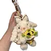 Chaveiro Boneca Princesa Rosa Sal Marinho Azul Coelho de Orelhas Caídas Desenho Animado Fofo Pingente de Bolsa Etiqueta de Chaveiro de Pelúcia