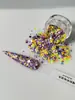 Glitter para Unhas Lantejoulas Quadradas Tamanho Misto Flocos de Glitter Quadrados Laser Colorido Pó de Glitter