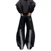 Jeans Curvos con Rayas Salpicadas Estilo Retro Americano para Hombres y Mujeres, Pantalones Anchos Casuales Versátiles