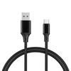 Cable trenzado con cabezal de aleación de aluminio TIPO C, cable de datos de carga rápida de 1 metro, cable de carga de teléfono móvil de 2,4 A con cabello liso de fábrica