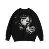 Suéter de jacquard con figura abstracta oscura Marca de moda europea y americana suéter casual holgado para hombre suéter de cuello redondo otoño e invierno