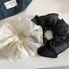 Suave Anillo para el Cabello de Malla Perlada Estilo Coreano con Puntos de Ola Anillo de Cola de Pino Flor de Titular Elegante Cuerda para el Cabello