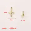Colgante Cuadrado de Aleación Estilo Coreano con Estrella Cruzada Incrustada de Pedrería, Nuevo y Moderno Accesorio de Materiales para Joyería DIY