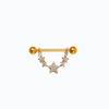 Producto Transfronterizo Anillos para Pezón en Forma de U con Incrustaciones de Diamantes, Estilo Geométrico Metálico Personalizado para Mujer Piercing para Pezón Joyería Corporal