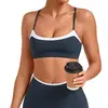 Sujetador Deportivo Dos en Uno QiuSha para Mujer con Sensación Nude, Diseño de Espalda Cruzada, Top Ajustado para Correr y Yoga 2209