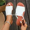 Zapatillas de verano nuevas de tejido liso para mujer, estilo europeo y americano, transfronterizas, sencillas para el día a día, 2024, comercio exterior, talla grande, venta al por mayor