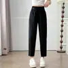 Pantalones Casuales de Verano Finos de Secado Rápido para Mujer Tallas Grandes 100 kg Cintura Alta Versátiles Adelgazantes Pierna Recta Pantalones Harem
