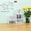 Caixa de Sapato Caixa de Armazenamento Transparente Plástico Espessado Caixa de Sapato com Tampa Flip-Top Dupla Face Caixa de Armazenamento de Sapatos para Dormitório de Homens e Mulheres Casa