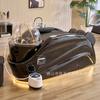 Cama de champú de masaje eléctrico automático especial para barbería lavado de cabello salón de belleza fumigación masaje de circulación de agua