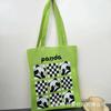 Bolsa de Tricô Ins Desenho Panda Feminina Bolsa de Mão Fashionável para Carregar na Mão Grande Capacidade Bolsa de Ombro Bolsa Transversal Bolsa