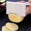 Espeto de Aço Inoxidável para Cortar Batatas Multifuncional Utensílio de Cozinha Doméstico Cortador de Legumes e Frutas Faca Ondulada para Batatas Fritas Cortador Fantástico de Tiras