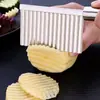 Espiga de Acero Inoxidable Papa Cortadora Multifuncional Casera Cocina Verdura y Fruta Cortadora Papas Fritas Cuchillo Ondulado Cortador Fantasía
