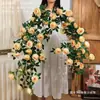 Enredadera de Rosas Artificiales Decoración de Arco de Boda Flor Falsa Enredadera de Rosas Flor de Rosa Famosa en Internet Muro de Flores de Rosas Flor de Rosa de Monet