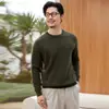 Suéter de cachemira, cachemira pura de cabra, nuevo estilo otoño/invierno, suéter de punto de cuello redondo moderno, casual, color liso, suéter de punto cálido