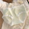 Roupa íntima Feminina Cintura Média Algodão Puro Antibacteriano Virilha Confortável Respirável Renda Sexy na Borda Sem Costura Jovem Estudante Doce Calcinha