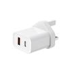 PD20W Cargador Británico A + C Doble Puerto Multifunción Cabezal de Carga Rápida Adecuado para Apple 121314 Cabezal de Carga para Teléfono Móvil Reino Unido