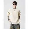 Suéter de punto estilo americano, corte relajado, con bloques de color para hombre, con un diseño moderno, un look sofisticado y elegante, detalles cosidos a mano y versátil como capa base