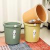 Bote de Basura de Plástico para Hogar con Anillo de Presión Logotipo Imprimible Gran Capacidad Cesto de Papel Redondo Sala de Estar Bote de Basura de Plástico al por Mayor