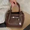 Bolsa Saco Casual da Moda 2025 Inverno Nova Bolsa de Ombro Estilo Vintage Bolsa de Mão de Alto Valor para o Dia a Dia Bolsa Quadrada Pequena para Mulheres