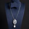 Conjunto de Collar y Pendientes de Perla y Circonita Estilo Lujo Ligero Brillante y Elegante para Mujer, Conjunto de Joyería de Moda para el Día a Día