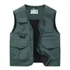 Colete de Trabalho Masculino para Exterior com Múltiplos Bolsos, Colete Casual para Pesca e Fotografia, Colete de Secagem Rápida para Primavera e Outono 2267