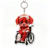 Llavero Acrílico Nuevo Modelo Transfronterizo 2D Indestructible Perro Rojo Pequeño Colgante Llavero Acrílico
