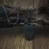 Explosiones Transfronterizas Colgante de Collar con Lanza Vikinga Antigua y Runa Amuletos Punk Joyería Venta al por Mayor Transfronteriza Cabello
