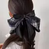 Pinza para el Cabello para Mujer 2026 Modelo Nuevo Gama Alta Exquisita Pinza de Garra con Lazo de Cuadros Estilo Francés Pinza para Coleta Completamente Recogida en la Parte Trasera de la Cabeza