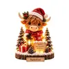 Nova Decoração de Bandeja de Madeira de Natal Menina Anjo Boneco de Neve Ornamento de Mesa Ornamento de Natal Mais Vendido