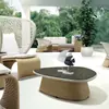Muebles de Exterior Simple Moderno Multifuncional Imitación Ratán Jardín Patio Balcón Hotel Muebles de Ingeniería Mesa y Silla de Ratán para Balcón