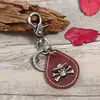 Llavero de Calavera de Cuero Retro Europeo y Americano Suministro de Comercio Electrónico Transfronterizo Llavero de Cuero Punk Accesorios para Hombre