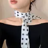 Bufanda de Moda Floral de Gasa con Lunares Retro, Set de Dos Piezas con un Toque de Lujo Ligero de Alta Gama, Cadena para Suéter, Accesorios Personalizados para Mujer