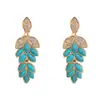 Pendientes Colgantes con Borla de Zirconia Turquesa Moda Lujo Ligero Francés Personalidad Temperamento Diseño Simple Único Sentido de Diseño Pendientes Adelgazantes