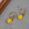 Aretes de Limón Amarillo Transparente para Mujer, Clips para Orejas de Fruta Fresca, Energéticos y Únicos, Adecuados para el Viaje Diario, Accesorios Lindos y Originales al por Mayor