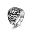 Anillo de acero inoxidable para hombre estilo europeo y americano con cabeza de león, joyería de mano retro masculina dominante, Amazon transfronterizo