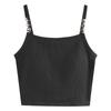 Camisola sexy americana básica sin mangas para mujer con cadena chic francesa, top interior con almohadilla en el pecho para verano