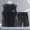 Traje Deportivo de Seda de Hielo de Verano para Hombre de Secado Rápido Fresco Transpirable Delgado Chaleco Chaleco para Correr Traje Deportivo Casual