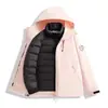 Casa de pájaros Chaqueta exterior de estilo similar para mujer Otoño Invierno Tres en uno A prueba de viento Impermeable Cálida Conjunto de dos piezas Ropa de Montañismo Ropa de abrigo para hombre