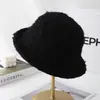 Sombrero de Punto Peludo Estilo Japonés para Mujer, Circunferencia de Cabeza Grande, Borde Enrollado, Forma de Cúpula, Sombrero de Pescador para Otoño e Invierno, con Heattech