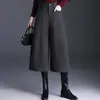 Pantalones de lana tweed de temperamento de pierna ancha para mujer 2026 Otoño/Invierno Nuevos de cintura alta que cubren la cadera Pantalones cortos de moda versátiles casuales