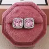 Comercio exterior desea Europa y Estados Unidos transfronterizos creativos Joker moda cuadrada circón diamante de color multicolor aretes para mujer E1097