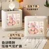 Cubo de basura para baño, inodoro, hogar, sala de estar, cocina y uso general; gran capacidad, con tapa y cuenta con un diseño de presionar para abrir para facilitar el desecho