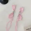 Dulce Pasador de Pinza de Plátano con Lazo de Pedrería y Lunares Estilo Ballet para Mujer, Accesorio para el Cabello para Cola de Caballo Alta para Primavera