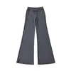 Calça de Yoga Flare Estilo Americano com Listras, Levanta Bumbum, Skinny, Versátil, Emagrecedora, Perna Reta, Comprimento Total, Calça Esportiva Flare