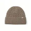 Gorro Cálido Tejido de Cable Retro Otoño Invierno para Hombre Casual Versátil de Lana Impermeable Protección contra el Frío con Orejeras Tejidas Moderno