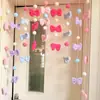 Cortina de Puerta de Tela de Estrellas y Corazones de Colores, Cortina Divisoria Estilo Nórdico Ins, Cortina de Cocina y Baño, Media Cortina, Cortina Decorativa