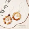 Cadena para teléfono móvil Bodhi desgastada inspirada en el Zen, estilo oso Bodhi quemado con carbono, colgante de gato de la fortuna, accesorio de pulsera unisex