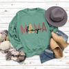Menino da mamãe moda europeia e americana gola redonda plus size novo suéter feminino comércio exterior com estampa de desejo suéter solto atacado